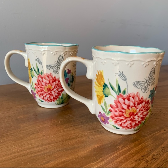 The Pioneer Woman Floral Blooming Bouquet Set of 2 Coffee Mugs Cups 18oz Ceramic - Picture 3 of 11